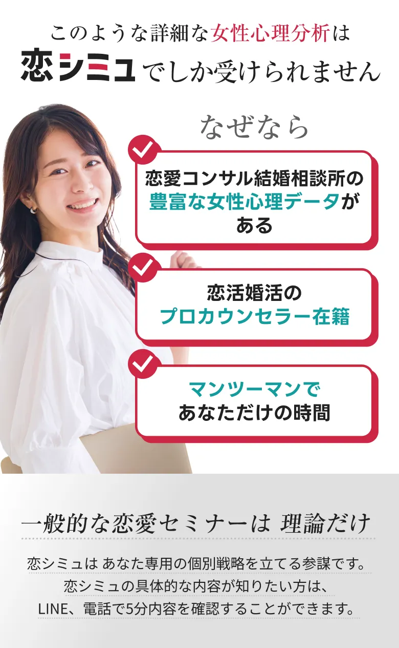 このような詳細な女性心理分析は恋シミュでしか受けられません
